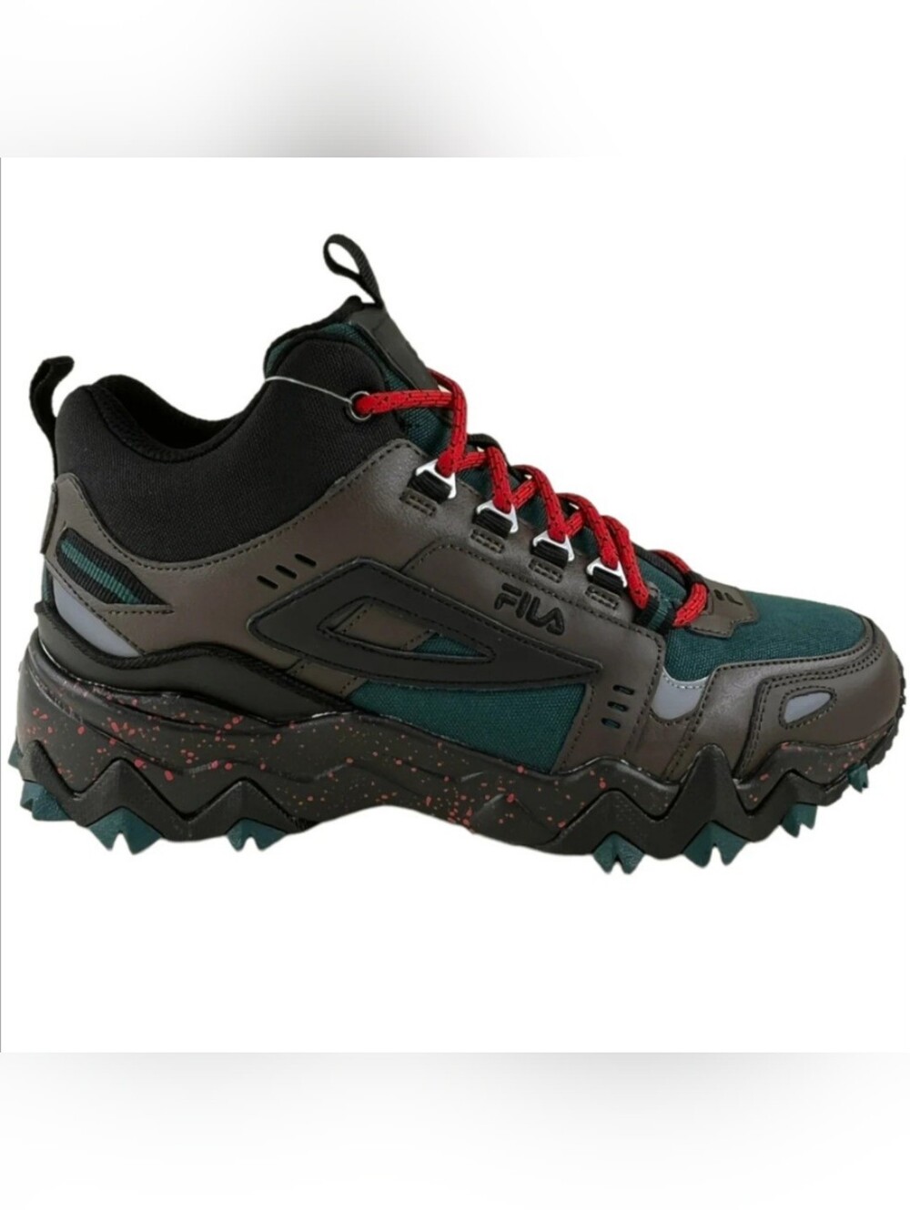 Fila Oakmont TR Mid Casual Trail Running Leather Shoes Red Laces Mens Size 10